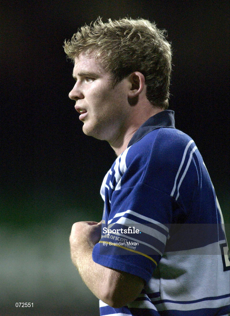 31 August 2001; Gordon D'Arcy of Leinster during the Celtic League match between Leinster and Ulster at Donnybrook Stadium in Dublin. Photo by Brendan Moran/Sportsfile