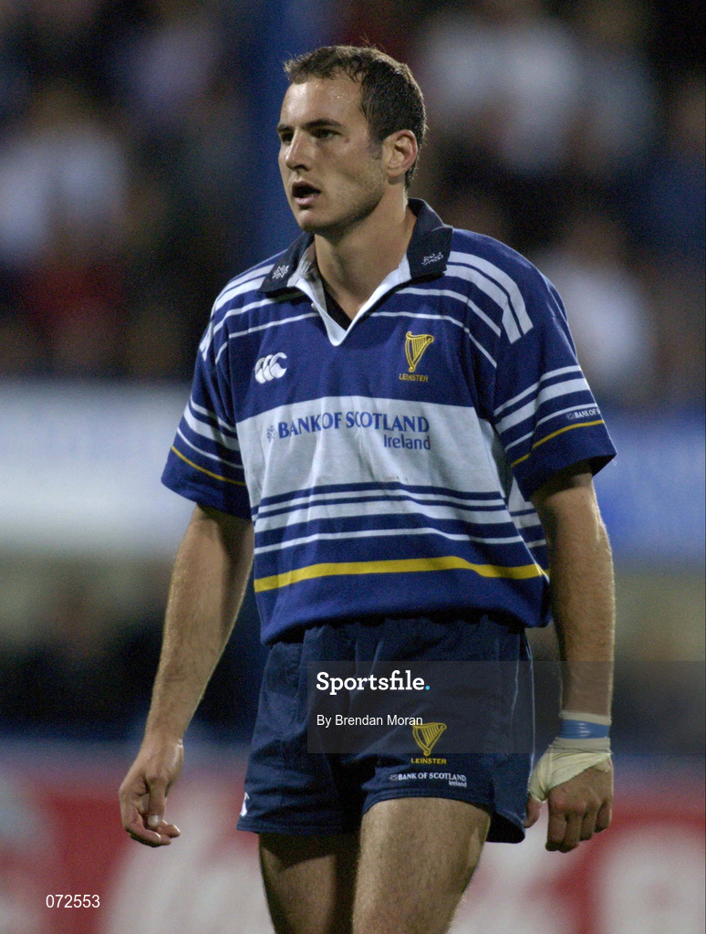 31 August 2001; Girvan Dempsey of Leinster during the Celtic League match between Leinster and Ulster at Donnybrook Stadium in Dublin. Photo by Brendan Moran/Sportsfile