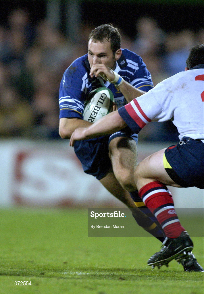 31 August 2001; Girvan Dempsey of Leinster during the Celtic League match between Leinster and Ulster at Donnybrook Stadium in Dublin. Photo by Brendan Moran/Sportsfile