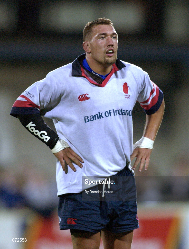 31 August 2001; Justin Fitzpatrick of Ulster during the Celtic League match between Leinster and Ulster at Donnybrook Stadium in Dublin. Photo by Brendan Moran/Sportsfile