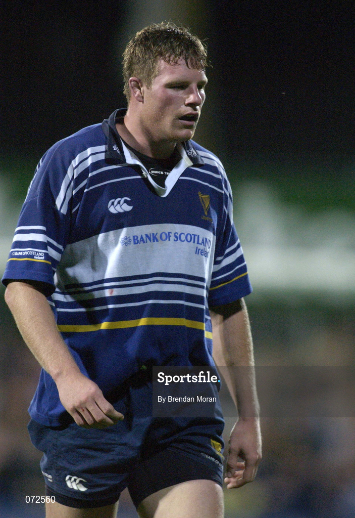 31 August 2001; Malcolm O'Kelly of Leinster during the Celtic League match between Leinster and Ulster at Donnybrook Stadium in Dublin. Photo by Brendan Moran/Sportsfile