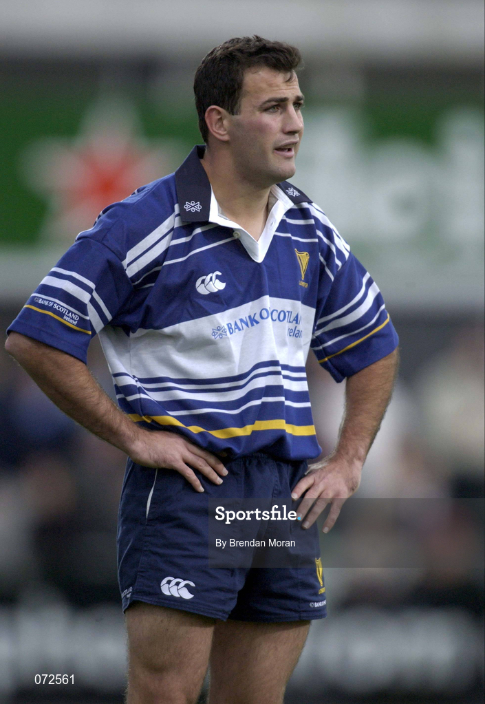 31 August 2001; Nathan Spooner of Leinster during the Celtic League match between Leinster and Ulster at Donnybrook Stadium in Dublin. Photo by Brendan Moran/Sportsfile