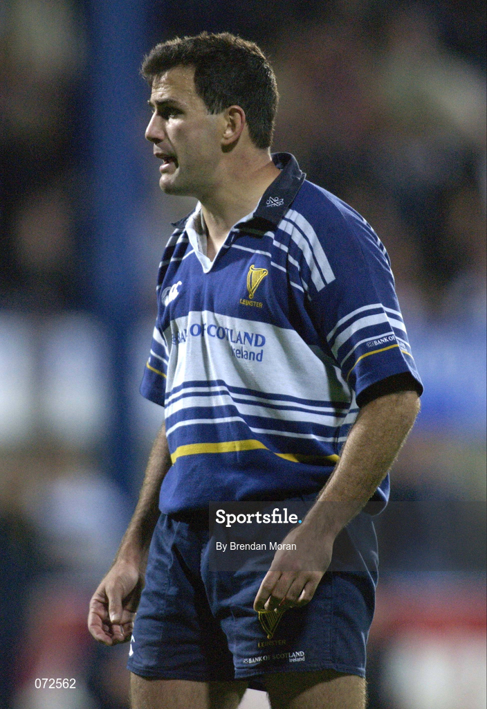 31 August 2001; Nathan Spooner of Leinster during the Celtic League match between Leinster and Ulster at Donnybrook Stadium in Dublin. Photo by Brendan Moran/Sportsfile