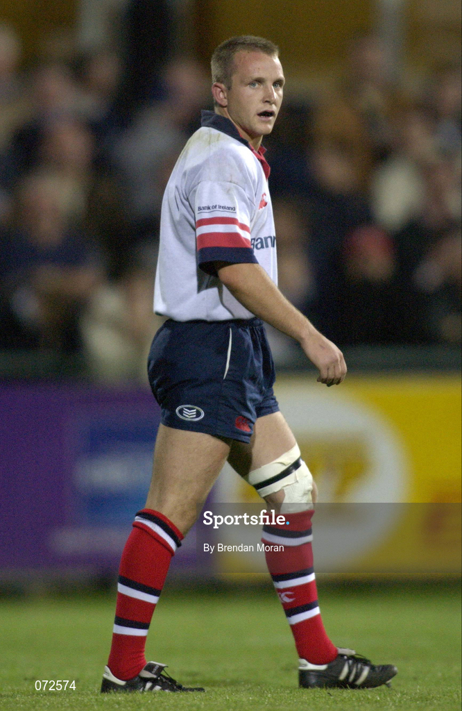31 August 2001; Sheldon Coulter of Ulster during the Celtic League match between Leinster and Ulster at Donnybrook Stadium in Dublin. Photo by Brendan Moran/Sportsfile