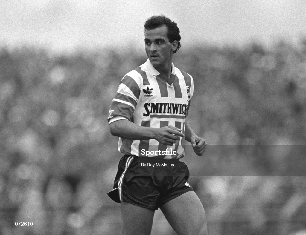 2 May 1988; Owen Da Gama of Derry City during the FAI Cup Final at Dalymount Park in Dublin. Photo by Ray McManus/Sportsfile