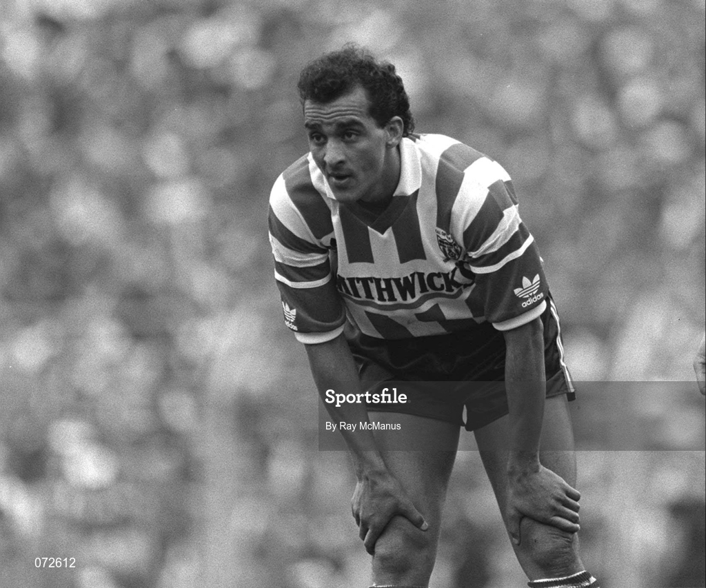 2 May 1988; Owen Da Gama of Derry City during the FAI Cup Final at Dalymount Park in Dublin. Photo by Ray McManus/Sportsfile