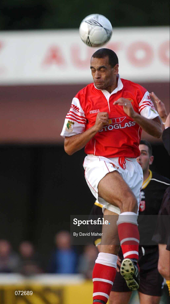 24 August 2001; Paul Osam of St. Patrick's Athletic during the Eircom League Premier Division match between St Patrick's Athletic and Derry City at Richmond Park in Dublin. Photo by David Maher/Sportsfile