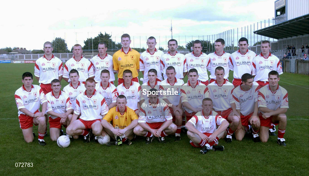 9 September 2001; The Tyrone squad prior to the All-Ireland Under 21 Football Championship Semi-Final match between Tyrone and Cork at Parnell Park in Dublin. Photo by David Maher/Sportsfile