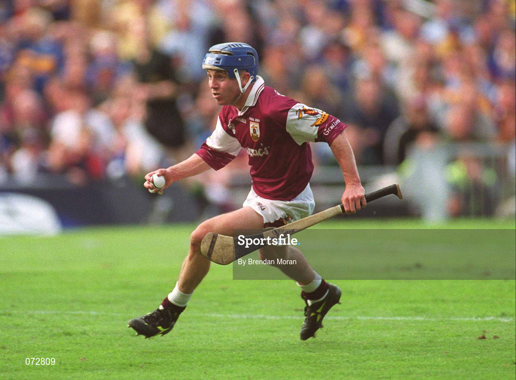 9 September 2001; Kevin Broderick of Galway during the Guinness All-Ireland Senior Hurling Championship Final match between Tipperary and Galway at Croke Park in Dublin. Photo by Brendan Moran/Sportsfile