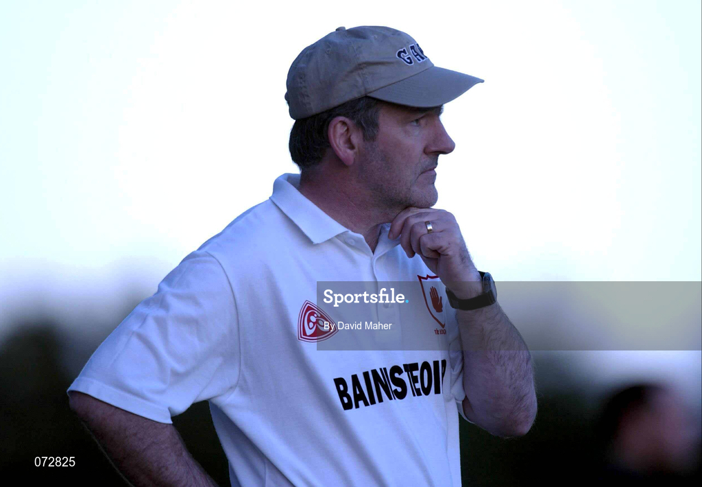 9 September 2001; Tyrone manager Mickey Harte during the All-Ireland Under 21 Football Championship Semi-Final match between Tyrone and Cork at Parnell Park in Dublin. Photo by David Maher/Sportsfile