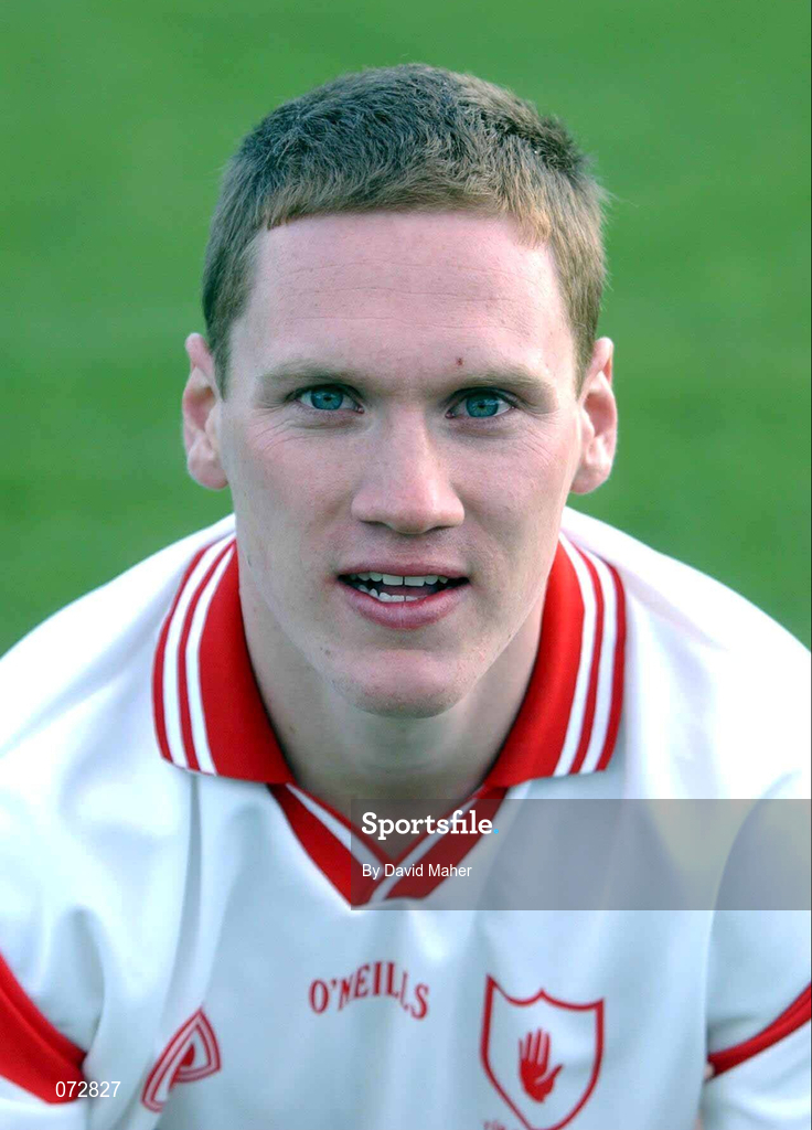9 September 2001; Tyrone captain Cormac McAnallen prior to the All-Ireland Under 21 Football Championship Semi-Final match between Tyrone and Cork at Parnell Park in Dublin. Photo by David Maher/Sportsfile