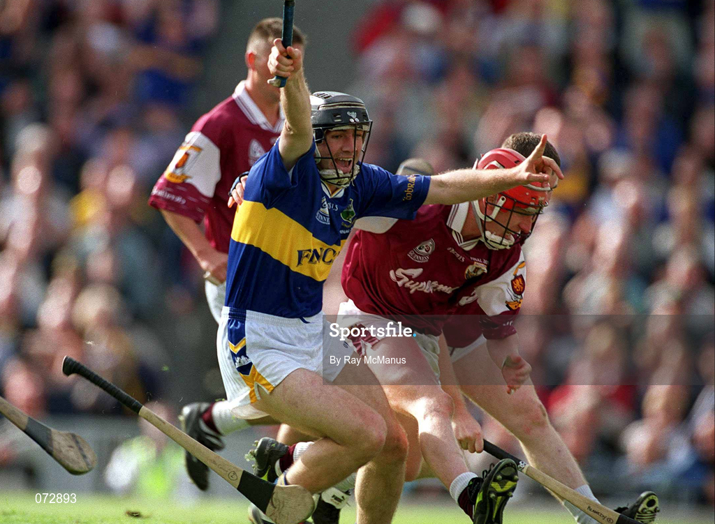 9 September 2001; Mark O'Leary of Tipperary celebrates after scoring a goal during the Guinness All-Ireland Senior Hurling Championship Final match between Tipperary and Galway at Croke Park in Dublin. Photo by Ray McManus/Sportsfile