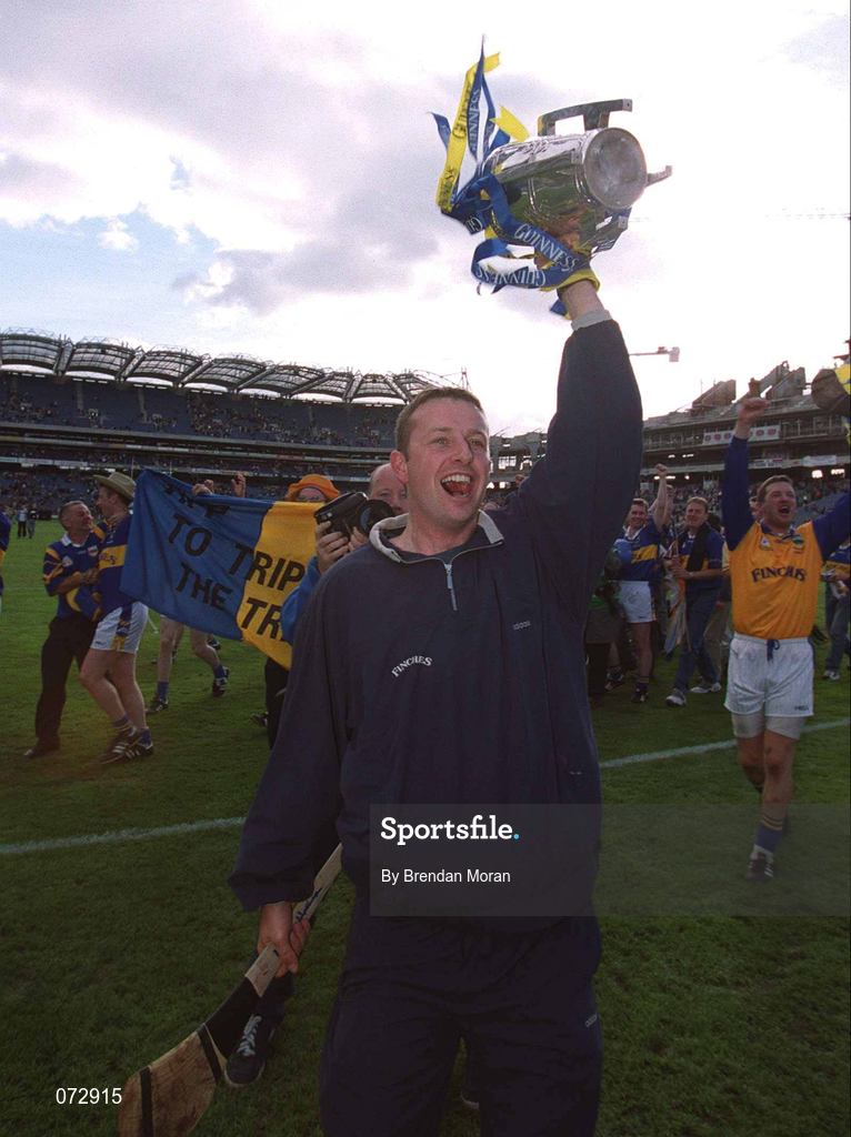 9 September 2001; Brian O'Meara of Tipperary celebrates with the Liam MacCarthy Cup following the Guinness All-Ireland Senior Hurling Championship Final match between Tipperary and Galway at Croke Park in Dublin. Photo by Brendan Moran/Sportsfile