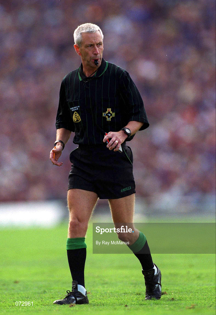 9 September 2001; Referee Pat O'Connor during the Guinness All-Ireland Senior Hurling Championship Final match between Tipperary and Galway at Croke Park in Dublin. Photo by Ray McManus/Sportsfile