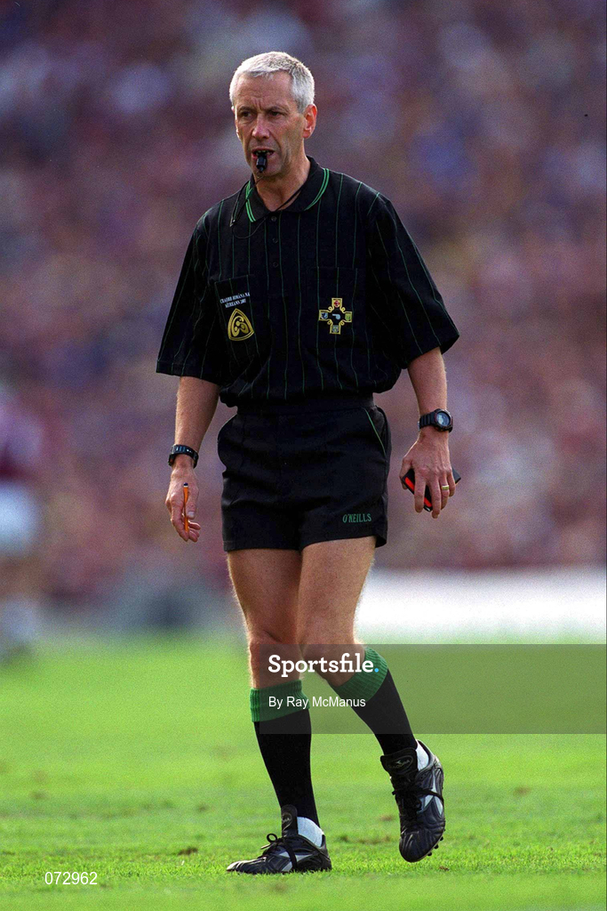 9 September 2001; Referee Pat O'Connor during the Guinness All-Ireland Senior Hurling Championship Final match between Tipperary and Galway at Croke Park in Dublin. Photo by Ray McManus/Sportsfile