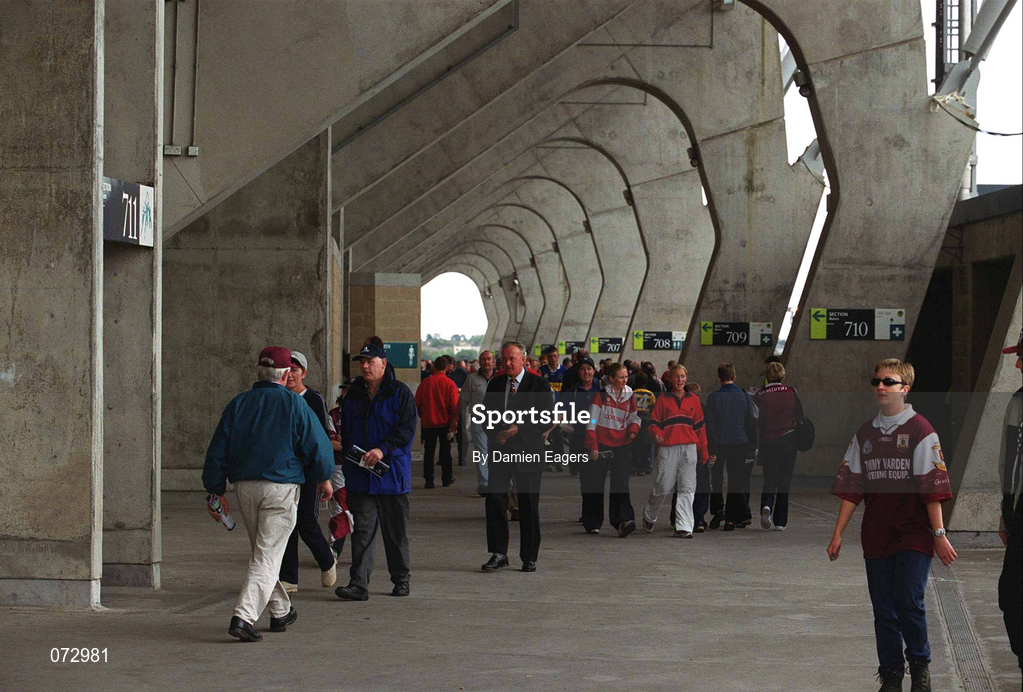 9 September 2001; Supporters make their way to their seats prior to the Guinness All-Ireland Senior Hurling Championship Final match between Tipperary and Galway at Croke Park in Dublin. Photo by Damien Eagers/Sportsfile