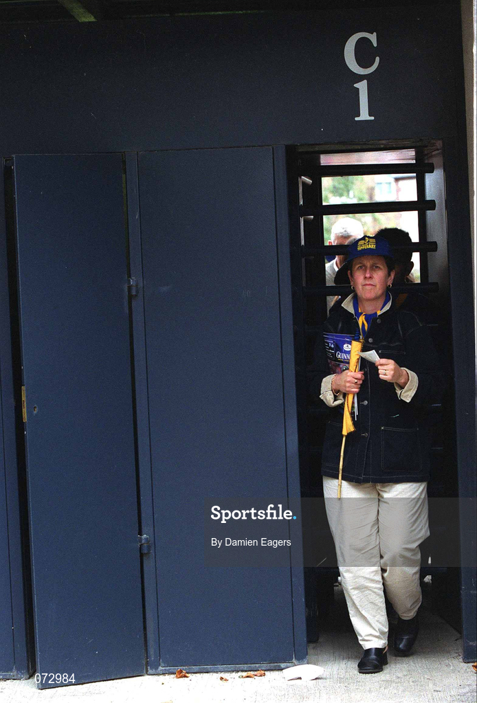 9 September 2001; A Tipperary supporter walks through the turnstiles prior to the during the Guinness All-Ireland Senior Hurling Championship Final match between Tipperary and Galway at Croke Park in Dublin. Photo by Damien Eagers/Sportsfile