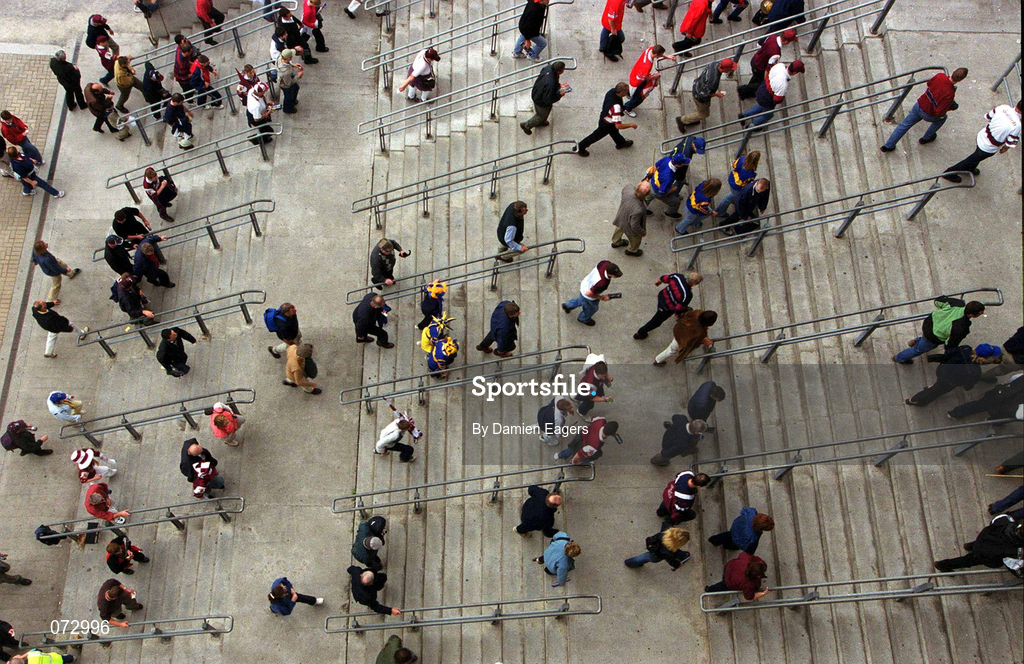 9 September 2001; Supporters walk up the steps of the Cusack stand prior to the Guinness All-Ireland Senior Hurling Championship Final match between Tipperary and Galway at Croke Park in Dublin. Photo by Damien Eagers/Sportsfile