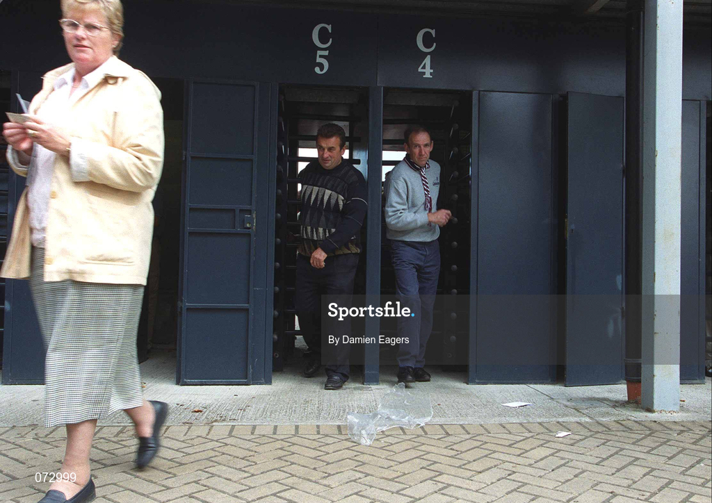 9 September 2001; Supporters walk through the turnstiles prior to the Guinness All-Ireland Senior Hurling Championship Final match between Tipperary and Galway at Croke Park in Dublin. Photo by Damien Eagers/Sportsfile