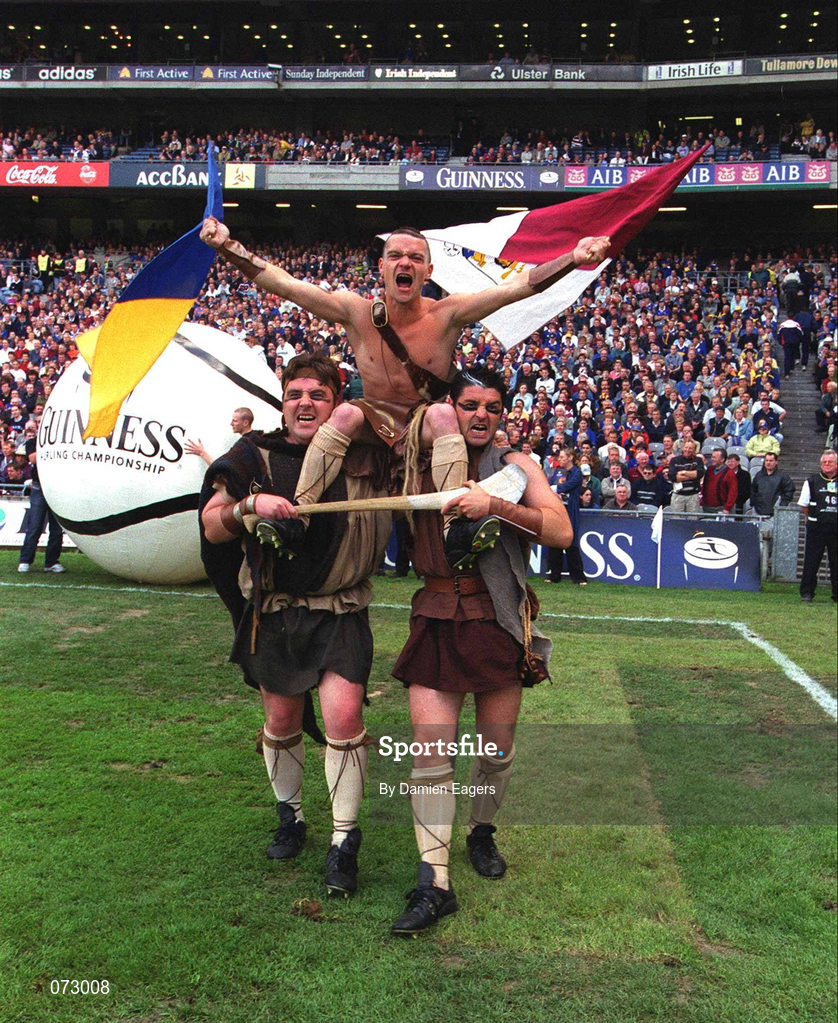 9 September 2001; Macnas characters during the half-time entertainment during the Guinness All-Ireland Senior Hurling Championship Final match between Tipperary and Galway at Croke Park in Dublin. Photo by Damien Eagers/Sportsfile