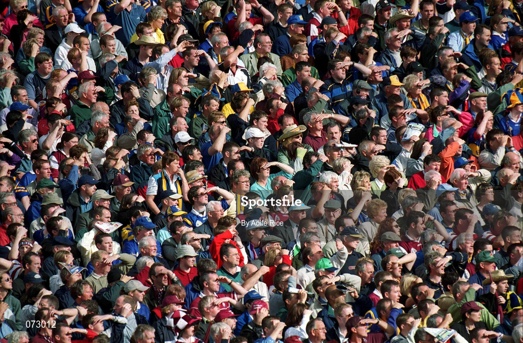 9 September 2001; Supporters watch on in the sun during the Guinness All-Ireland Senior Hurling Championship Final match between Tipperary and Galway at Croke Park in Dublin. Photo by Aoife Rice/Sportsfile