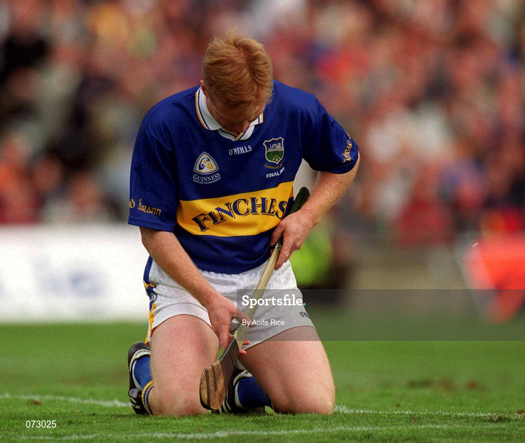 9 September 2001; Declan Ryan of Tipperary after missing a goal opportunity during the Guinness All-Ireland Senior Hurling Championship Final match between Tipperary and Galway at Croke Park in Dublin. Photo by Aoife Rice/Sportsfile