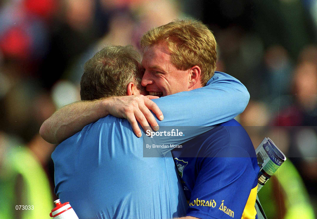 9 September 2001; Tipperary's Declan Ryan is congratulated by a supporter following the Guinness All-Ireland Senior Hurling Championship Final match between Tipperary and Galway at Croke Park in Dublin. Photo by Brendan Moran/Sportsfile