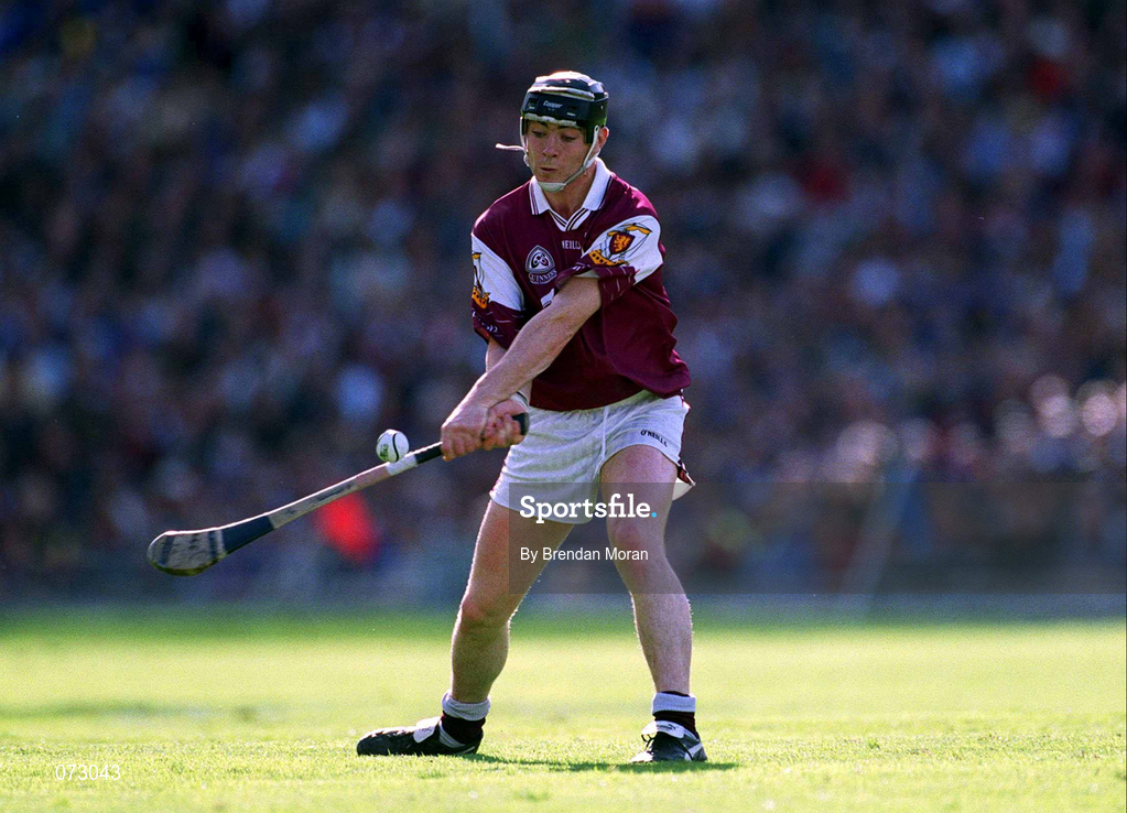 9 September 2001; Eugene Cloonan of Galway during the Guinness All-Ireland Senior Hurling Championship Final match between Tipperary and Galway at Croke Park in Dublin. Photo by Brendan Moran/Sportsfile