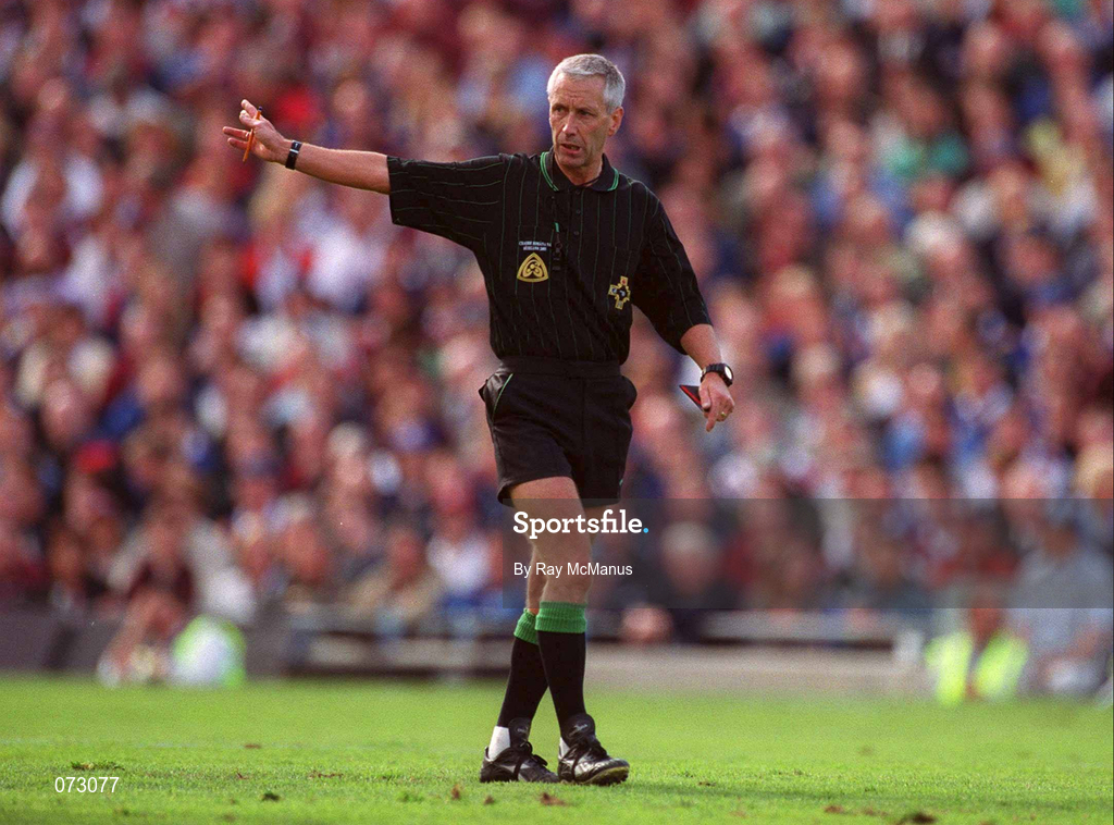 9 September 2001; Referee Pat O'Connor during the Guinness All-Ireland Senior Hurling Championship Final match between Tipperary and Galway at Croke Park in Dublin. Photo by Ray McManus/Sportsfile
