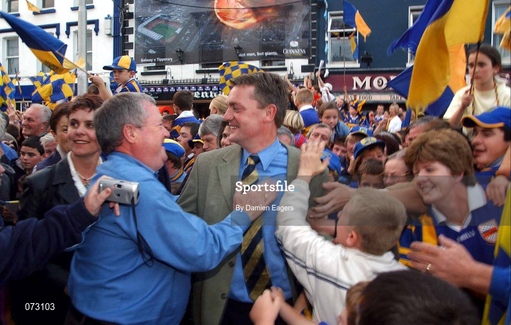 10 September 2001; Tipperary manager Nicky English during the homecoming of the All-Ireland hurling champions Tipperary in Thurles, Tipperary. Photo by Damien Eagers/Sportsfile