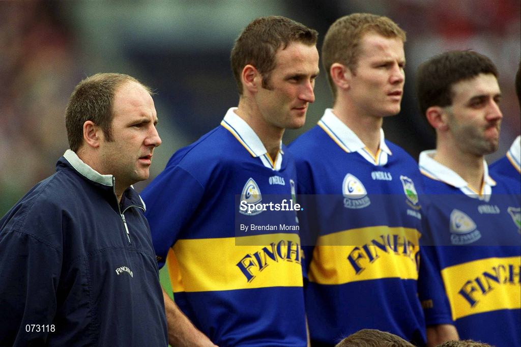 9 September 2001; Tipperary's John Leahy stands alongside his team-mates in the official team photograph prior to the Guinness All-Ireland Senior Hurling Championship Final match between Tipperary and Galway at Croke Park in Dublin. Photo by Brendan Moran/Sportsfile