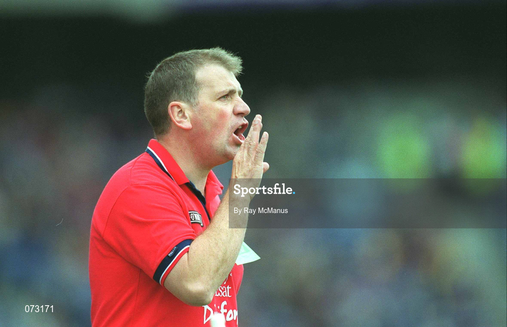 9 September 2001; Cork manager John Considine during the All-Ireland Minor Hurling Championship Final between Cork and Galway at Croke Park in Dublin. Photo by Ray McManus/Sportsfile