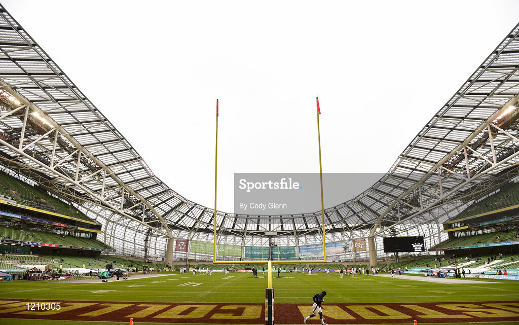 3 September 2016; A general view of the field ahead the Aer Lingus College Football Classic match between Boston College Eagles and Georgia Tech Yellow Jackets at the Aviva Stadium in Lansdowne Road, Dublin. Photo by Cody Glenn/Sportsfile