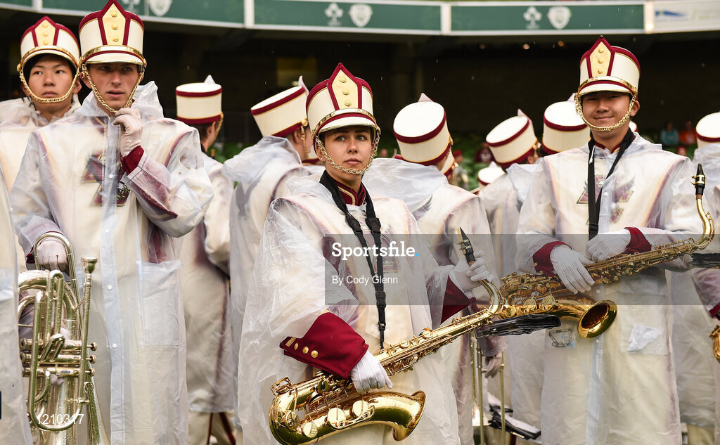 3 September 2016; Members of the Boston College band ahead the Aer Lingus College Football Classic match between Boston College Eagles and Georgia Tech Yellow Jackets at the Aviva Stadium in Lansdowne Road, Dublin. Photo by Cody Glenn/Sportsfile