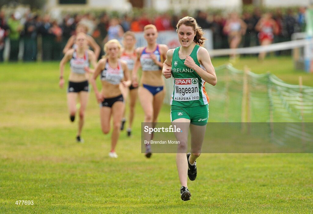 12 December 2010; Ciara Mageean, Ireland, comes down the finishing straight during the Women's Junior race to finish in 7th place with a time of 13:16. 17th SPAR European Cross Country Championships, Albufeira, Portugal. Picture credit: Brendan Moran / SPORTSFILE