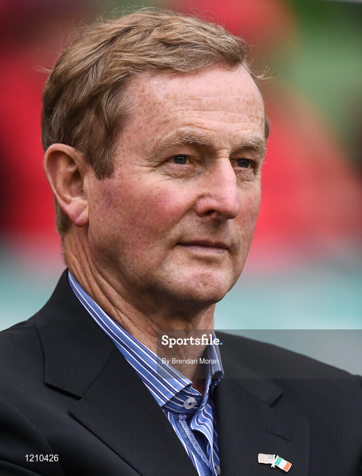 3 September 2016; An Taoiseach Enda Kenny T.D., in attendance during the Aer Lingus College Football Classic match between Boston College Eagles and Georgia Tech Yellow Jackets at the Aviva Stadium in Lansdowne Road, Dublin. Photo by Brendan Moran/Sportsfile