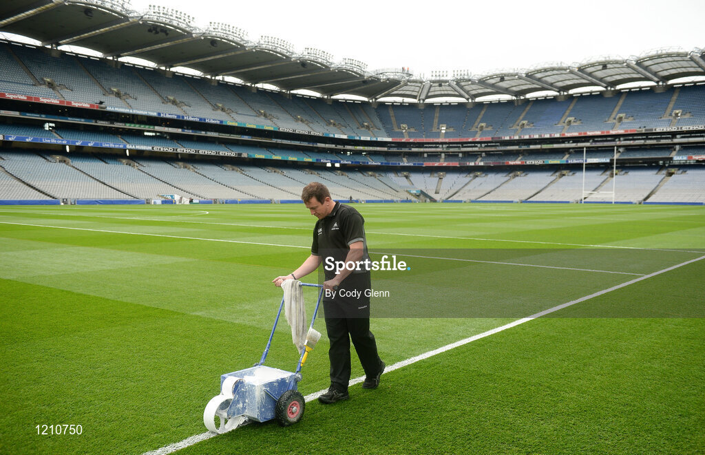4 September 2016; Pitch manager Stuart Wilson lines the pitch ahead of the GAA Hurling All-Ireland Senior Championship Final match between Kilkenny and Tipperary at Croke Park in Dublin. Photo by Cody Glenn/Sportsfile