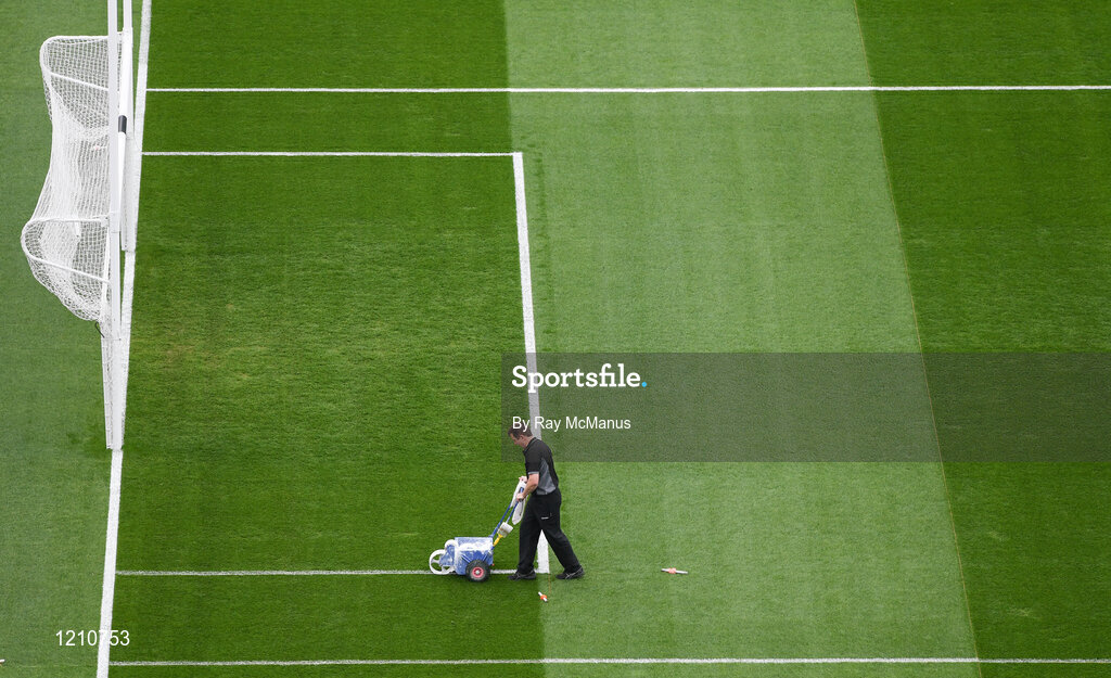 4 September 2016; Pitch manager Stuart Wilson lining the pitch before during the GAA Hurling All-Ireland Senior Championship Final match between Kilkenny and Tipperary at Croke Park in Dublin. Photo by Ray McManus/Sportsfile