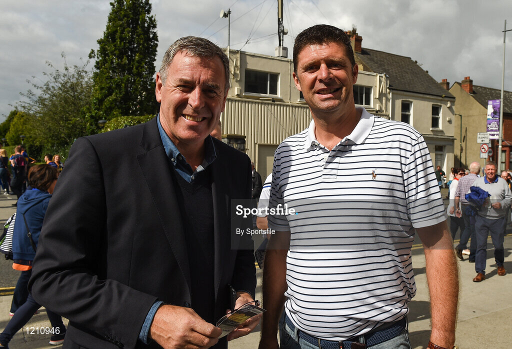 4 September 2016; Former Republic of Ireland players Packie Bonner and Niall Quinn arriving for the GAA Hurling All-Ireland Senior Championship Final match between Kilkenny and Tipperary at Croke Park in Dublin. Photo by Sportsfile