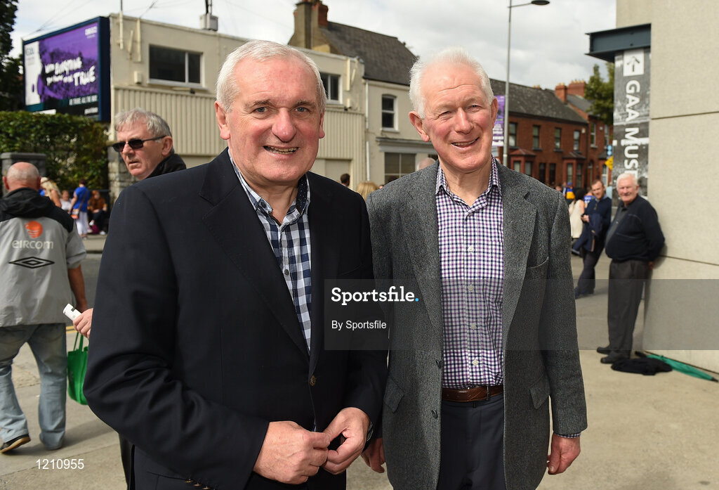 4 September 2016; Former Taoiseach Bertie Ahern, left, and his brother Maurice arrive for the GAA Hurling All-Ireland Senior Championship Final match between Kilkenny and Tipperary at Croke Park in Dublin. Photo by Sportsfile