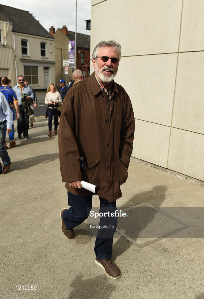 4 September 2016; Gerry Adams T.D. arriving for the GAA Hurling All-Ireland Senior Championship Final match between Kilkenny and Tipperary at Croke Park in Dublin. Photo by Sportsfile