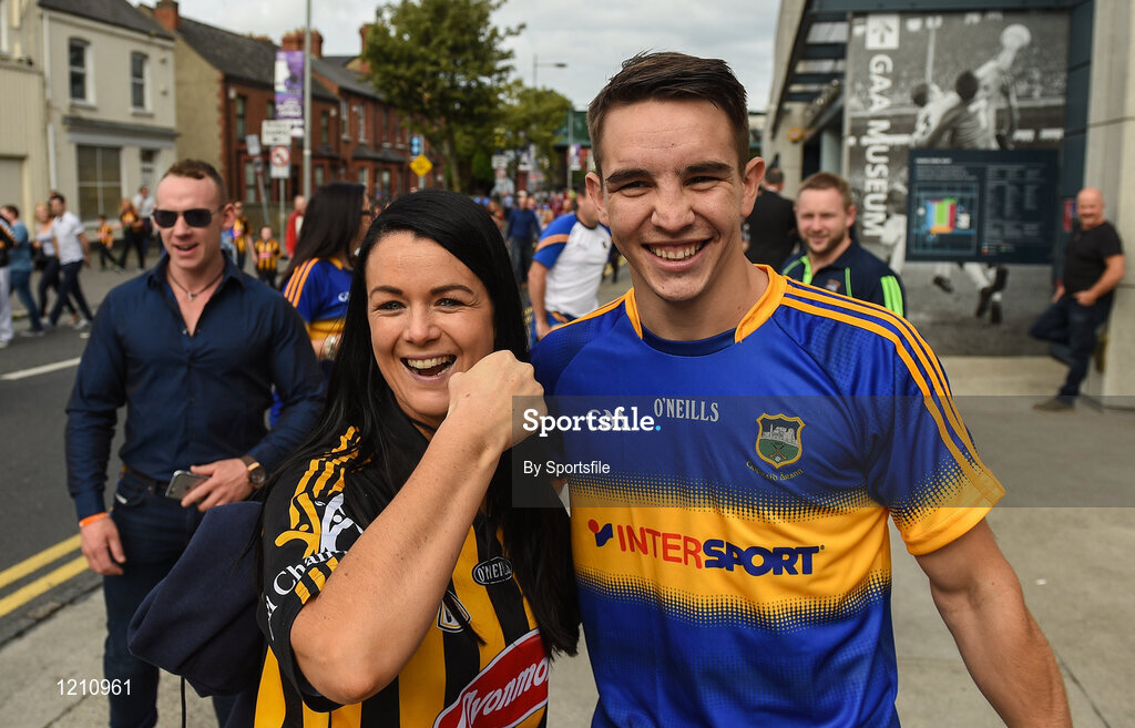 4 September 2016; Boxer Michael Conlan with Elaine Power from Mooncoin, Co. Kilkenny, before the GAA Hurling All-Ireland Senior Championship Final match between Kilkenny and Tipperary at Croke Park in Dublin. Photo by Sportsfile