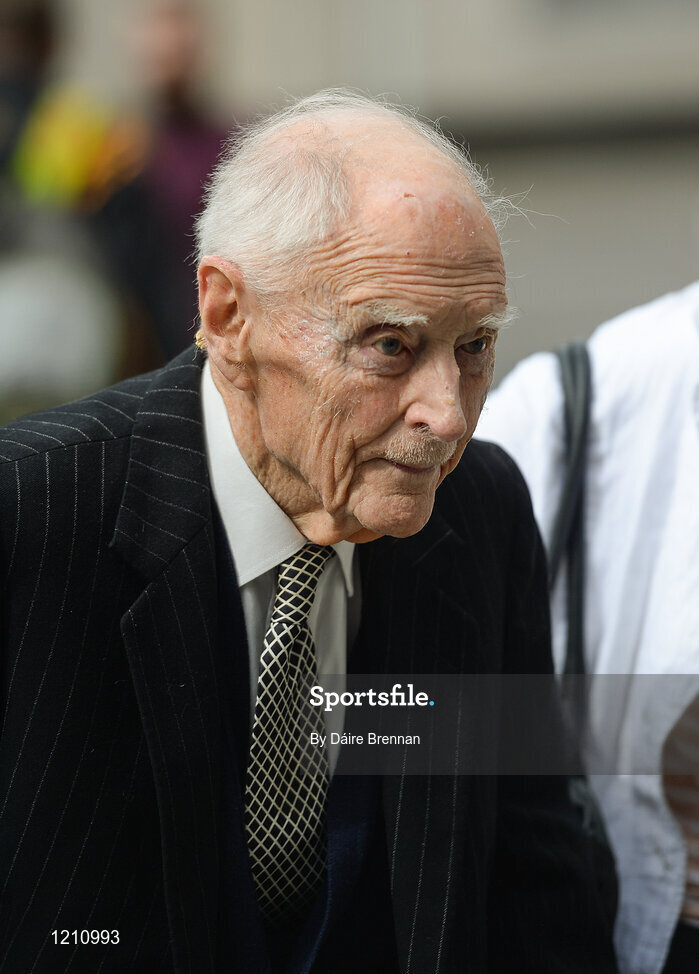 4 September 2016; Former Taoiseach Liam Cosgrave arrives at the stadium ahead of the GAA Hurling All-Ireland Senior Championship Final match between Kilkenny and Tipperary at Croke Park in Dublin. Photo by Daire Brennan/Sportsfile