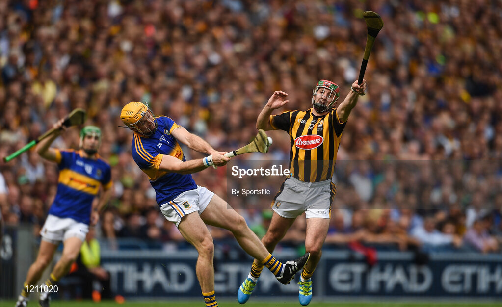 4 September 2016; Pádraic Maher of Tipperary in action against Eóin Larkin of Kilkenny during the GAA Hurling All-Ireland Senior Championship Final match between Kilkenny and Tipperary at Croke Park in Dublin. Photo by Sportsfile