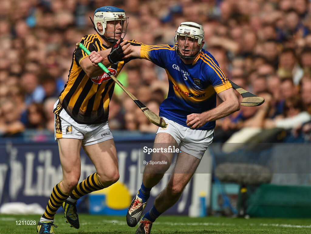 4 September 2016; Séamus Kennedy of Tipperary in action against TJ Reid of Kilkenny during the GAA Hurling All-Ireland Senior Championship Final match between Kilkenny and Tipperary at Croke Park in Dublin. Photo by Sportsfile