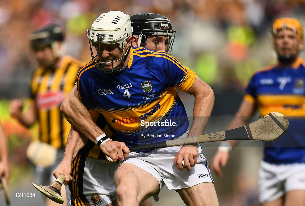 4 September 2016; Michael Cahill of Tipperary in action against Conor Fogarty of Kilkenny during the GAA Hurling All-Ireland Senior Championship Final match between Kilkenny and Tipperary at Croke Park in Dublin. Photo by Brendan Moran/Sportsfile