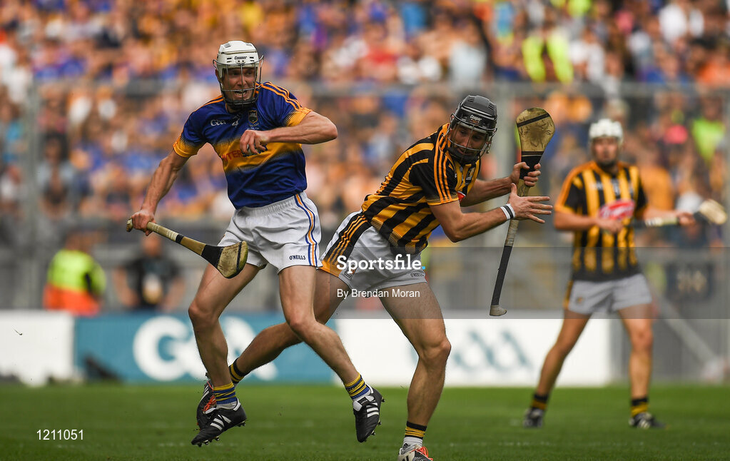 4 September 2016; Michael Cahill of Tipperary in action against Conor Fogarty of Kilkenny during the GAA Hurling All-Ireland Senior Championship Final match between Kilkenny and Tipperary at Croke Park in Dublin. Photo by Brendan Moran/Sportsfile