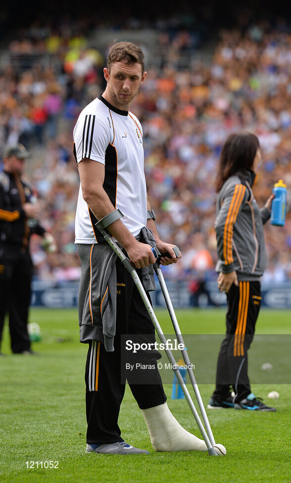 4 September 2016; Injured Kilkenny player Michael Fennelly before the GAA Hurling All-Ireland Senior Championship Final match between Kilkenny and Tipperary at Croke Park in Dublin. Photo by Piaras Ó Mídheach/Sportsfile
