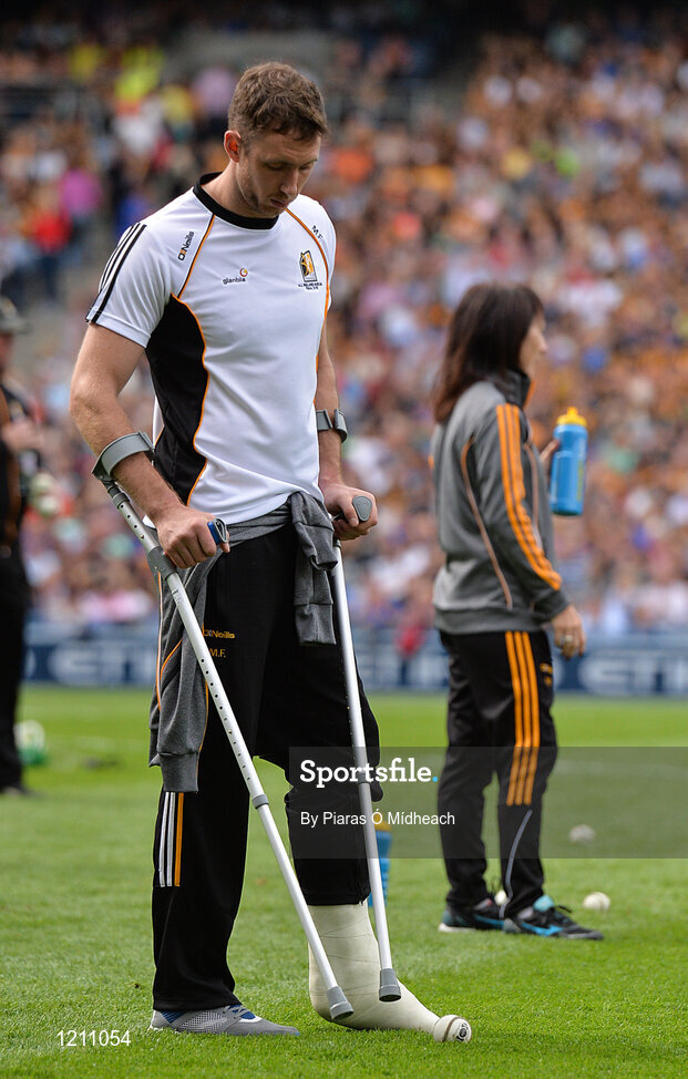 4 September 2016; Injured Kilkenny player Michael Fennelly before the GAA Hurling All-Ireland Senior Championship Final match between Kilkenny and Tipperary at Croke Park in Dublin. Photo by Piaras Ó Mídheach/Sportsfile