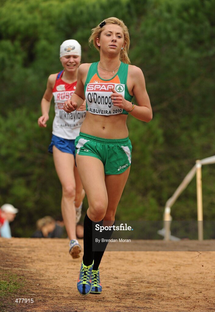 12 December 2010; Ireland's Amy O'Donoghue on her way to finishing in 66th place in the Women's Junior race with a time of 14:41. 17th SPAR European Cross Country Championships, Albufeira, Portugal. Picture credit: Brendan Moran / SPORTSFILE